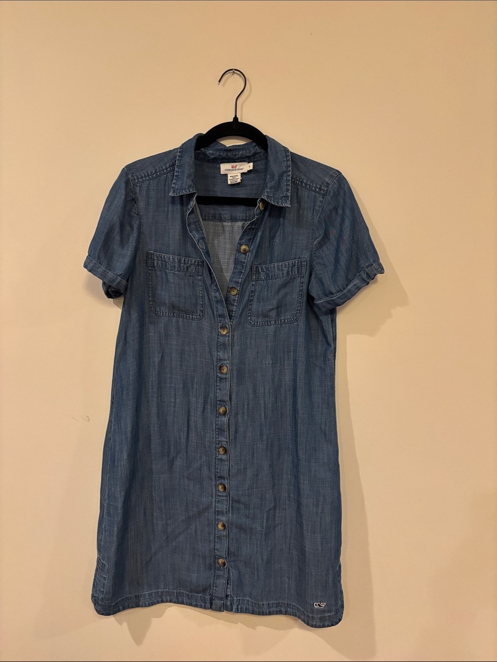 Vineyard Vines Blue Denim Button-Front Shirt Dress
